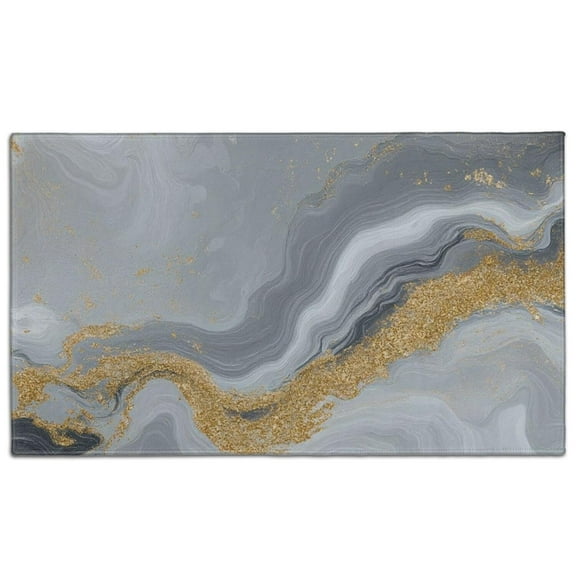 Gray Gold Marble Pattern Door Rugs,Washable Non Slip Door Mats Indoor,Decorative Door Mats,Entry Mat Indoor for Entrance,Bedroom,Kitchen,Bathroom,17"x30"