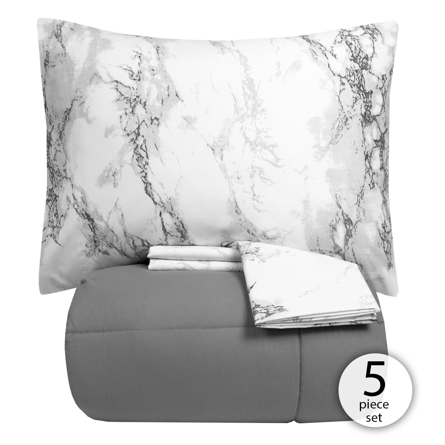 Sweet Home Collection Bed-In-Bag Marble Print Set
