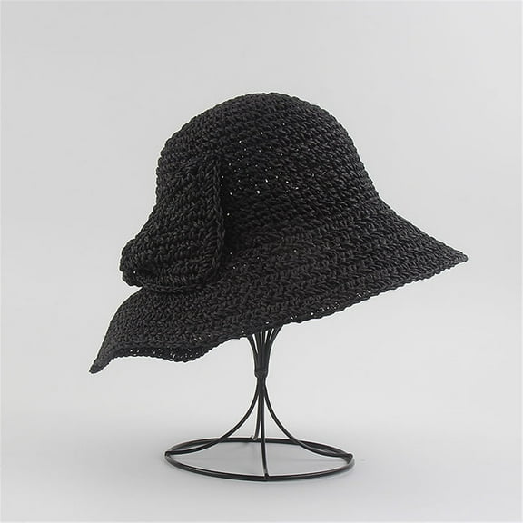 Lroveb Bucket Hats for Women Ladies Summer Fashion Sunscreen Straw Cap Beach Casual Fisherman Hat