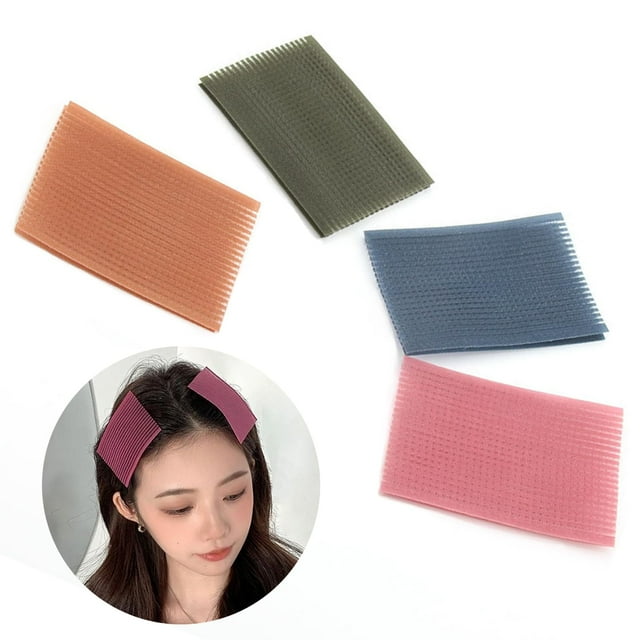 Snmzlc Paquete de almohadillas para el cabello, 16 piezas, parche para flequillo para hombres y mujeres, accesorios, pinzas para el cabello para peinar la sección (rosa, café, verde oscuro, azul oscur