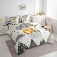 thumbnail image 3 of Manfei Cartoon Giraffe Lions 7 Pieces Bedding Comforter Set,Cute Fox Hippopotamus Full Bedding Set,Jungle Animal Fitted Sheet Flat Sheet For Kids,Super Cozy Room Decor Reversible, 3 of 8