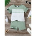 thumbnail image 6 of CARETOO Toddler Kids Boy Clothes Set Summer Beach Outfit Cotton Fabric Casual T-Shirt Shorts 2Pcs, 6 of 8