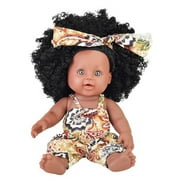 Pisexur Stocking Stuffers Black African Black Baby Cute Curly Black 30CM Baby Toy African Black Doll