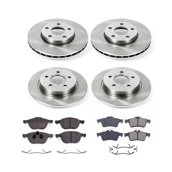 Ultimate Brakes Front and Rear Ceramic Brake Pad and Rotor Kit with Hardware WM81356