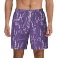 thumbnail image 3 of Uemuo Lavender Flowers Pattern Mens Swim Trunks Quick Dry Board Shorts with Mesh Lining, Stretch Beach Shorts Quick Dry No-Chafing Board Shorts-3X-Large, 3 of 9