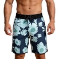 thumbnail image 2 of Loose Fit Swim Trunks Mens Board Shorts Quick Dry Beach Swimwear Lightweight Outdoor Bathing Bottom Summer Blue 28, 2 of 6