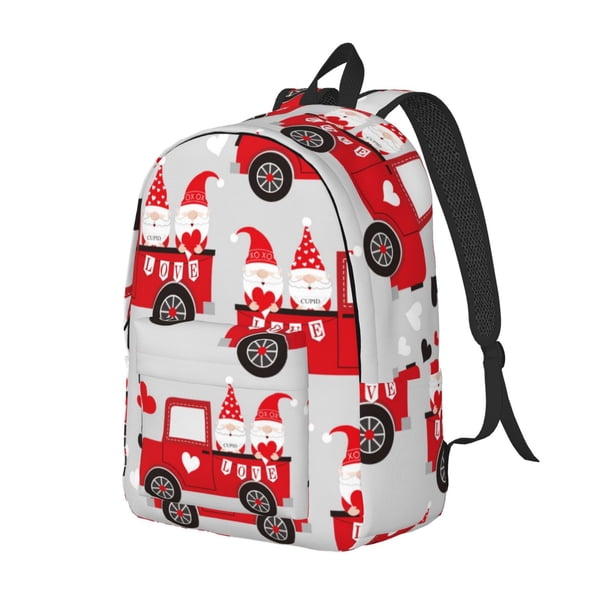 Balery Gnomes On The Car Mochila Clásica Impresa Básica para Viaje, Mochila Escolar Resistente al Agua, Mochila de Lona con Correas Ajustables-Small