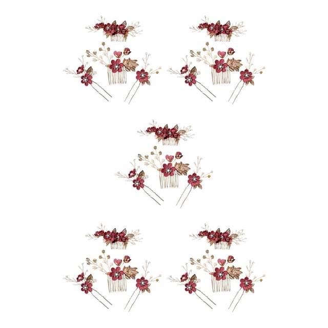 Minnieouse 4 piezas de peinetas de flores para boda, elegante tocado de novia, accesorio de joyería Type2 NO2