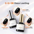 thumbnail image 2 of modelones Gel Top Coat Base Coat & Black Gel Nail Polish Set, 3 Pcs No Wipe Shine Finish and Long Lasting, Soak Off Nail Lamp Acid Free No Wipe Clear Base Top Gel Nail Polish Art Manicure Gifts, 2 of 4