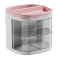 thumbnail image 2 of Boîte de Papeterie Conception de Tiroir à Grilles Multiples Capacité de Poids d'Étagère Supérieure d'Accès Rotatif Transparent, 2 of 7