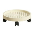 thumbnail image 5 of Djiypn 10.4 Inch Planter Base&nbsp;Rolling Saucer Caddy with Wheels, Heavy Duty Wheeled Stand for Potted Plant, Round Roller Base Tray with Casters, Flower Pot Holder for Indoor Outdoor, Beige, 5 of 6