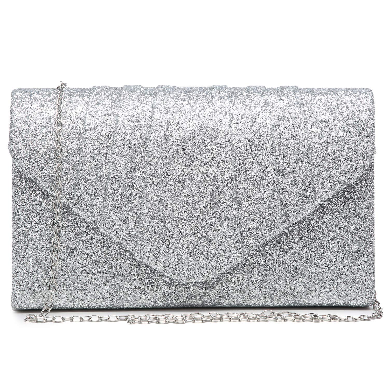 Dasein Women's Evening Bag Pleated Envelope Clutch Handbag Wedding Party Bridal Purse