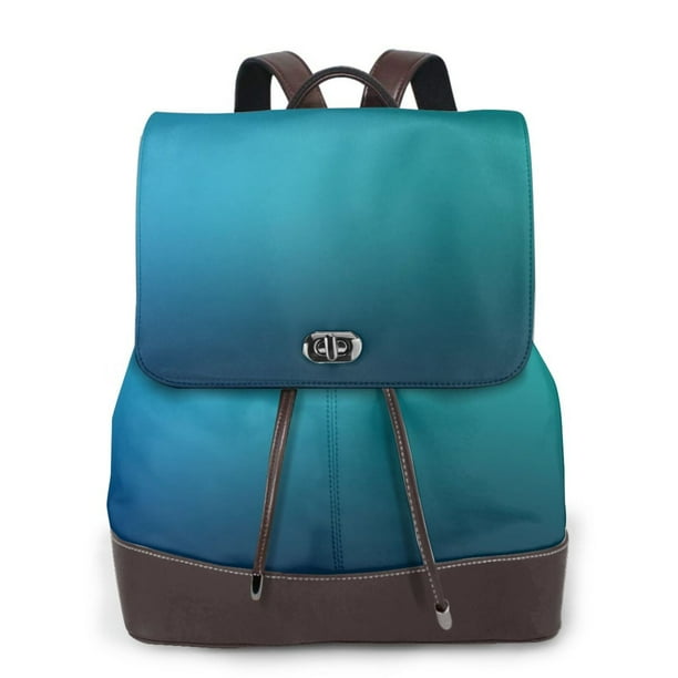 Fotbe Blue to turquoise Mochila Bolso con Estampado para Mujer, Mochila Antirrobo de Nylon Impermeable, Bolsa Ligera de Hombro