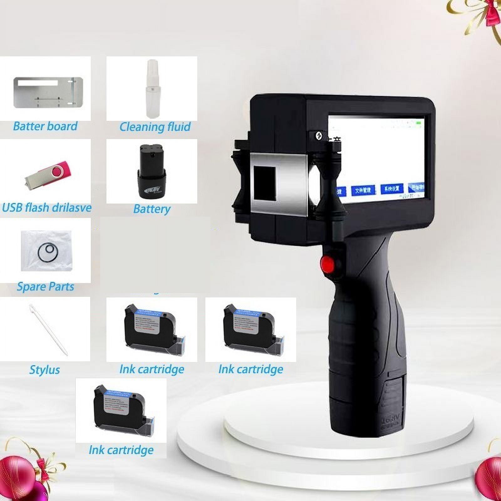 12.7mm Variable QR Bar Batch Code Number Logo Label Portable Hand Jet Handheld Thermal Inkjet Printer ,Versatile Surface Compatibility