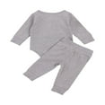 thumbnail image 3 of Newborn Baby Boy Pajamas Outfit Long Sleeve Button Romper Bodysuit Pants Sweatsuit 2PCS Winter Clothes Set, 3 of 7