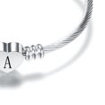 thumbnail image 4 of Pulsera de acero de titanio ANGGREK Brazalete de diseño clásico plata, 4 of 8