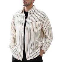 Xzbqbs Mens Casual Dress Shirt Button Down Striped Shirts Long Sleeve Lightweight Shirts Fashion Business Golf Shirt for Men