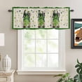 thumbnail image 2 of Kitchen Valances for Window, St. Patrick's Day Dwarf Retro Linen Light Filtering Rod Pocket Valance Curtain, Green Shamrock Checkered Short Curtains Window Topper for Bedroom Living Room 42x12in, 2 of 9