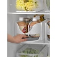 thumbnail image 4 of Hengma 2-Pack White & Blue Rotating Refrigerator Organizer for Beer, Drinks, Condiments – Space-Saving Storage Solution with 7cm Diameter Capacity, Durable, Easy to Clean, Versatile Kitchen, 4 of 6