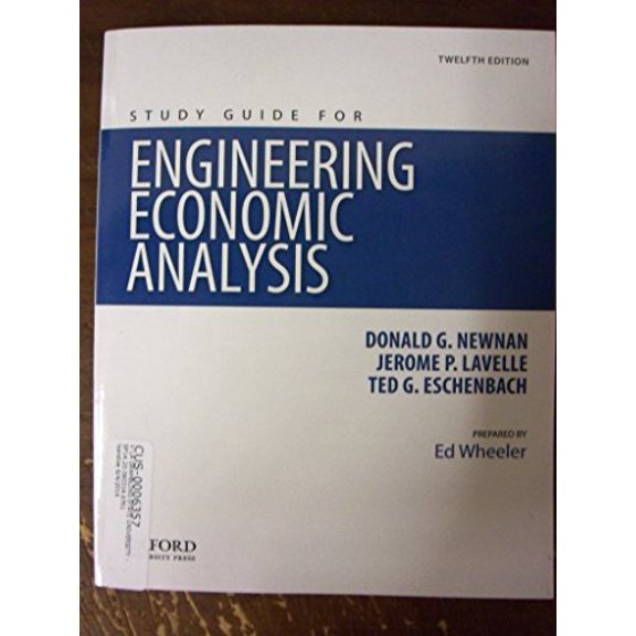 Pre-Owned Engineering Economic Analysis, Study Guide (Paperback) 0199339341 9780199339341