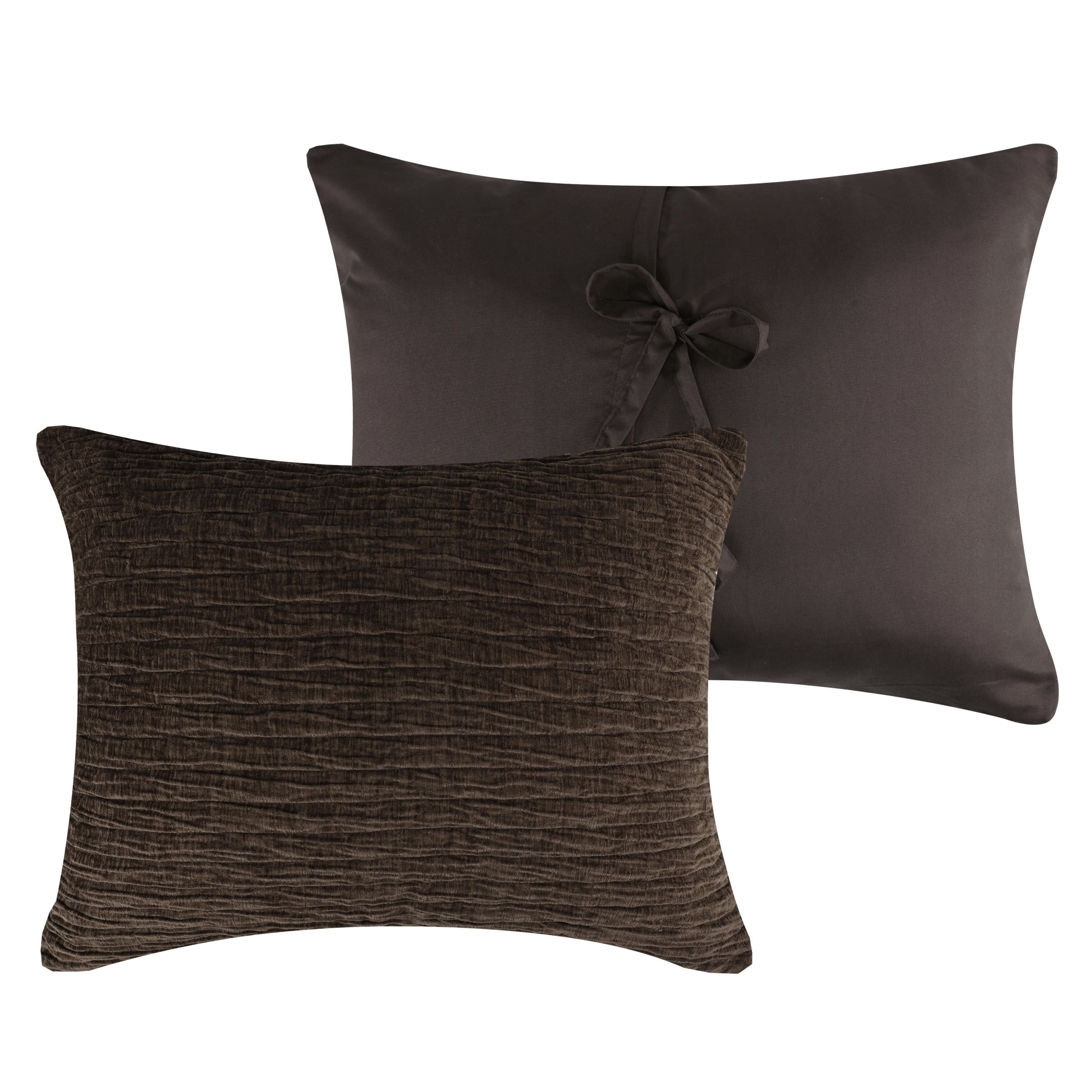 Greenland Home Fashions Velvet Crush ChocolateTextured Plush Quilted Chenille Pillow Sham, All Ages, King