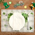 thumbnail image 4 of St. Patrick''s Day Placemats 12x18 Inch Set of 4 Plaid Shamrocks Heart Table mats Farmhouse Rustic Holiday Kitchen Dining Table Decoration for Indoor Outdoor Dinner Party Décor GP119-18, 4 of 6