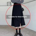 thumbnail image 2 of Falda tipo paraguas de cintura alta de talla grande y longitud media para mujer de primavera y verano de BlackSkirt, 2 of 5