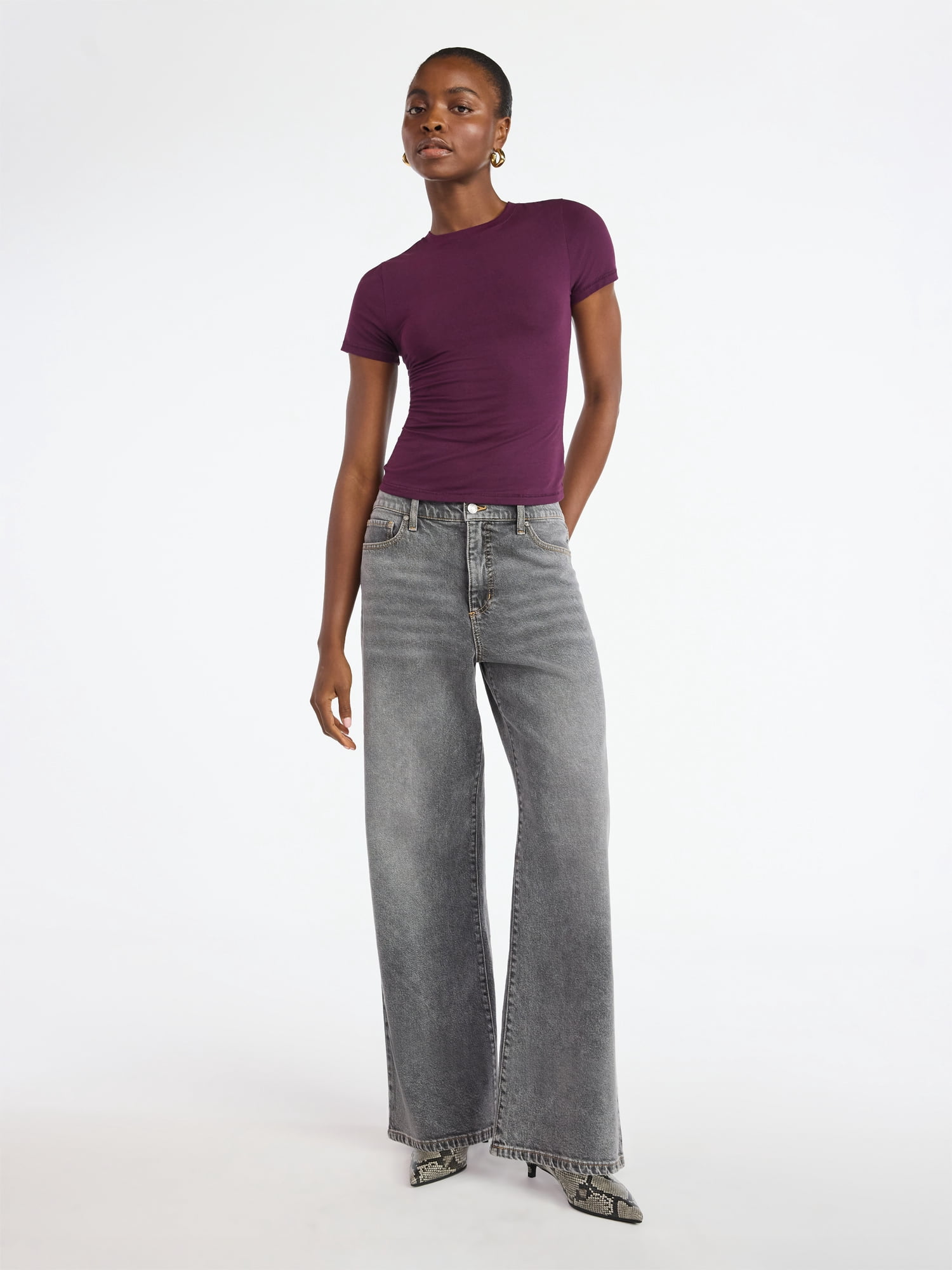 Scoop Women’s The York Baby Tee with Short Sleeves, Sizes XS-XXL