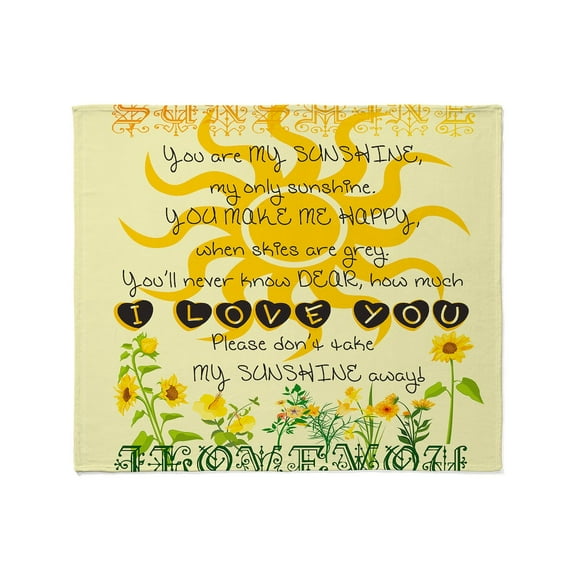 CafePress - You Are My Sunshine! Throw Blanket - Soft Fleece Throw Blanket, 50"x60" for All Ages