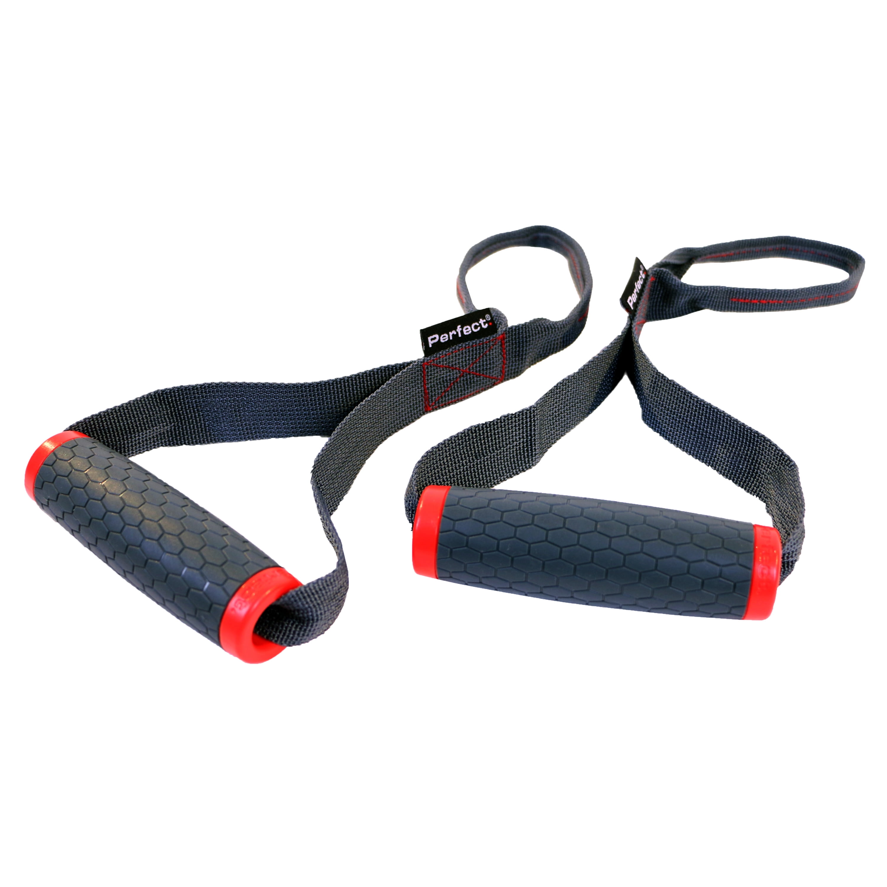 Perfect Fitness Handles, Grey/Red (Bands Sold Separately)
