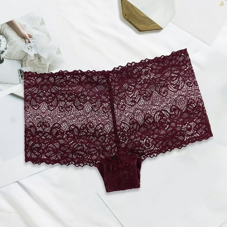 

Hunpta Underwear Women Sexy Lace Boxer Cutout Jacquard Sexy Panties
