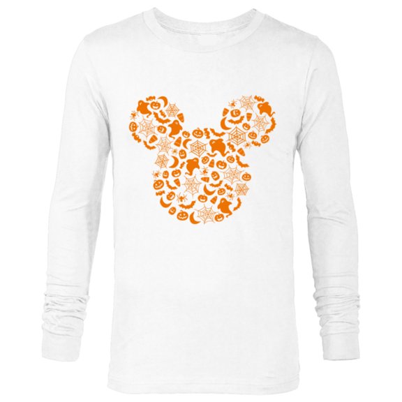 Disney Mickey Mouse Halloween Silhouette - Long Sleeve T-Shirt for Men - Customized-White
