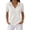 White, variant on Women’s Fashion Solid Waffle Knit Short Sleeve Top with Vintage Lapel Collar for Spring and Summer Daily Wear Army Green L