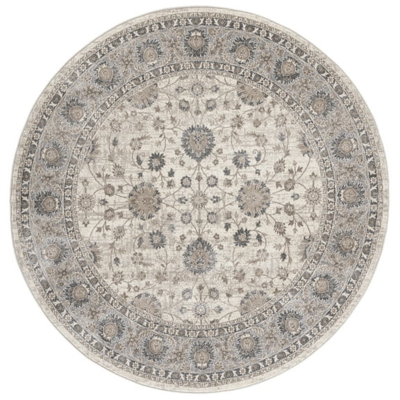 SAFAVIEH Sofia Derrick Oriental Area Rug, Ivory/Grey, 6'7" x 6'7" Round