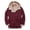 Red, variant on Fesfesfes Men Fleece Jacket Casual Keep Warm Thicken Plush Tops Long Sleeve Turndown Jacket Zipper Patchwork Coats