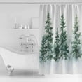 thumbnail image 4 of Small Stall Shower Curtain 48x72 Inch Narrow Half Size Green Ombre Forest Bath Curtains Bathroom Decor Watercolor Trees Sage Green Waterproof Fabric Shower Curtain Set with Hooks 48 Inch, 4 of 6