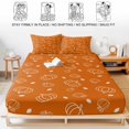 thumbnail image 5 of King Size Fitted Sheet Set - Fall 3 Piece Bedding Sets 16" Deep Pocket Fitted Sheet with 2 Pillowcases, Burnt Orange Pumpkin Thanksgiving Maple Leaf Brushed Microfiber Hotel Luxury Bed Sheets, 5 of 9