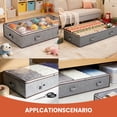 thumbnail image 7 of 6Pack Under Bed Storage Containers with Zipper & Handles, Large 90L Foldable Underbed Storage Bags for Blankets, Clothes & Bedding, Breathable Fabric Organizer with Clear Window, 39.4 x 19.7 x 7.1 in, 7 of 7
