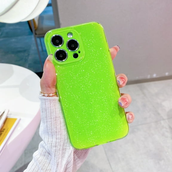 Dteck for iPhone 11 6.1 Inch Ice Crystal Glitter Jelly Soft Pure Color Case, High Quality TPU Camera Protection Anti-scratch Protective Cover Case for iPhone 11, Green