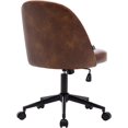 thumbnail image 5 of DUHOME Armless Home Office Chair, Leather Swivel Task Chairs Height Adjustable Desk Chair with Black Metal Base Mid Back，Computer Chair with Wheels for Teens Adults，Yellowishbrown, 5 of 16