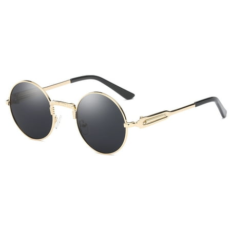 Round Anti Glare - Cyxus Metal Retro Round Polarized Sunglasses with Gold Frame Gray Lens, Anti Glare UV400 Driving Fishing Outdoors