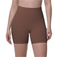 thumbnail image 2 of Women High Waist Tummy Control Solid Seamless Biker Shorts Stretch Skinny Yoga Running Workout Fitness 3 Inch Athletic Compression Short Pants 19-Red L, 2 of 5