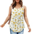 thumbnail image 3 of Plus Size Tank Tops for Women under $10 Round Neck Sleeveless Gradient Printing Comfortable Loose Casual Tunic Blouse Yellow S, 3 of 5