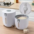thumbnail image 4 of PET ABS Rice Bucket Wide Mouth Odorless Mothproof Moistureproof Sealed Dispenser Storage Box Container with Lid Large Grey, 4 of 10