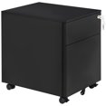 thumbnail image 1 of Black Lockable Steel File Cabinet on Wheels - A4/Letter/Legal Size Storage for Home or Office - Durable Metal Filing Cabinet with Pencil Tray & Security Lock, 1 of 7