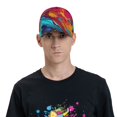 thumbnail image 6 of Baseball Cap, Colorful Abstract Swirls Trucker Hats Women Dad Hat for Workouts - Baseball hat Adjustable Size, 6 of 7