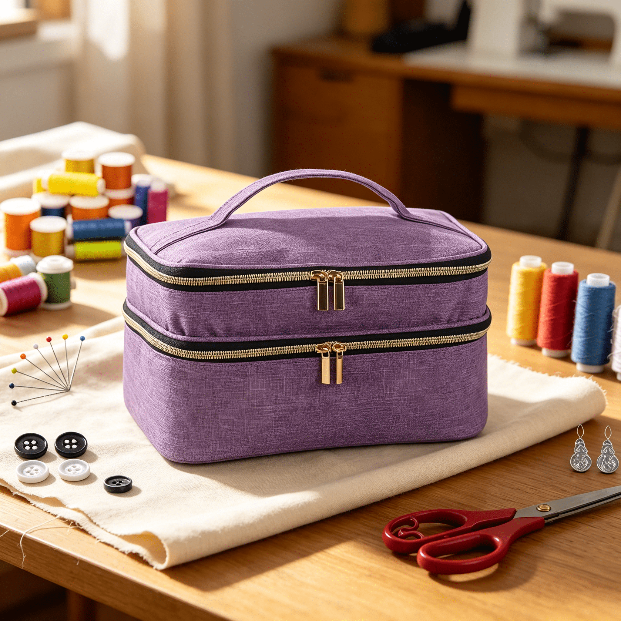 XIBUFE 2026 New Sewing Storage Organizer Embroidery Sewing Supplies Organiser Craft Containers for Home,Studio,Crafting