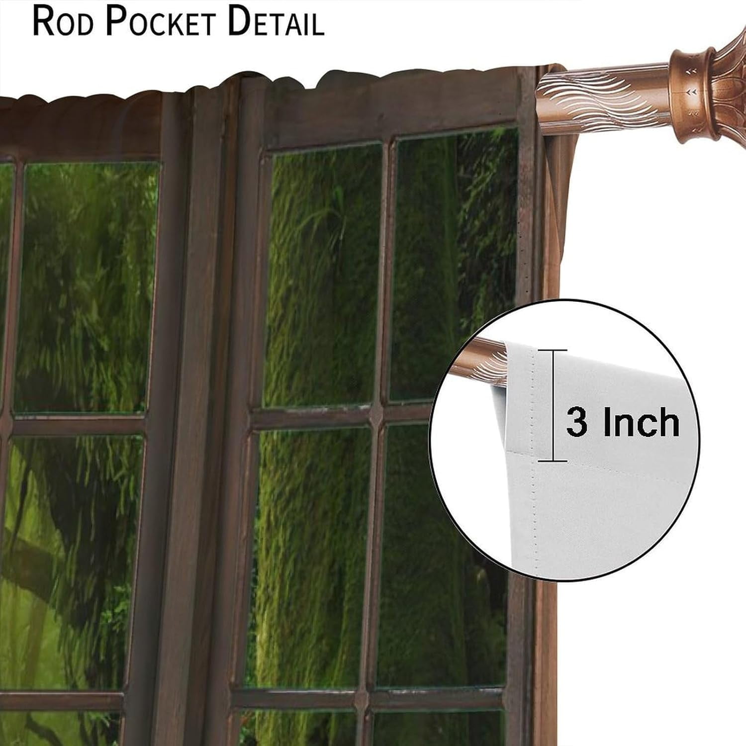 Natural Forest Scenery Curtains, Beautiful Waterfalls Through Windows Forest Nature Theme, Blackout Curtains for Bedroom Living Room84X84 Inch