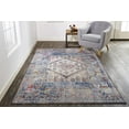thumbnail image 2 of Matana Bohemian Space Dyed Area Rug, Ibiza Blue/Gray/Orange, 5ft-3in x 7ft-6in, 2 of 7