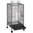 thumbnail image 2 of Renwick 40in Metal Parrot House Open Top Bird Cage for Small with Rolling Stand, Black, 2 of 11